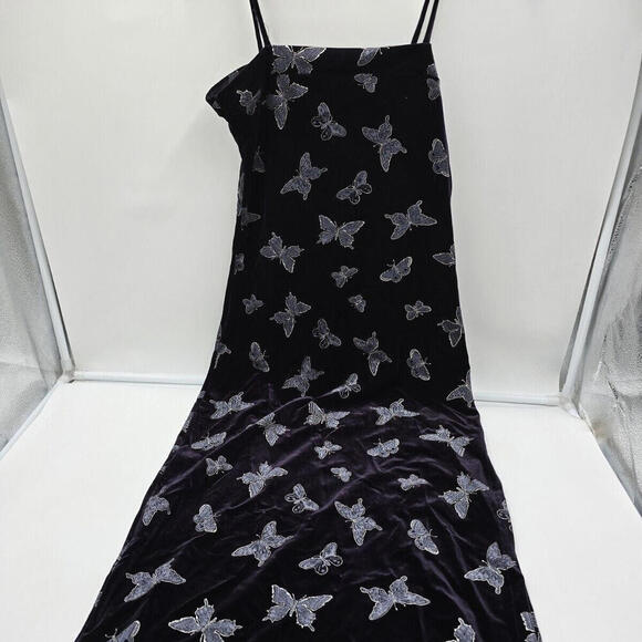 Laurel Whimsy Goth Fairy Bodycon Y2K Butterfly Velvet Burnout Women Midi Dress S - Picture 6 of 12